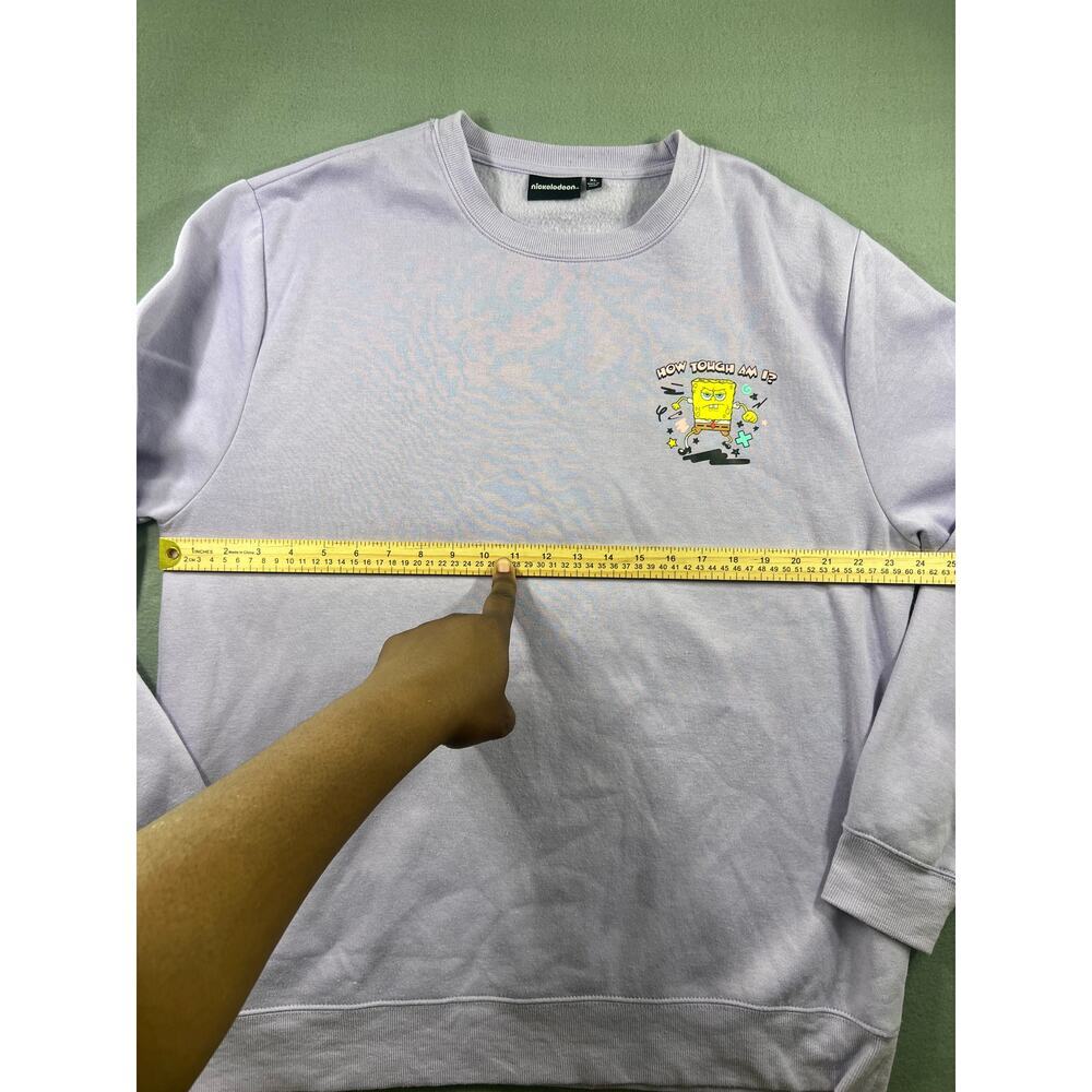 SpongeBob SquarePants Purple Crewneck Sweatshirt XL Women Retro Graphic - Picture 7 of 8
